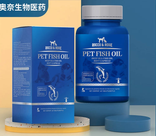 60 Capsules ROCCO&ROXIE Pet Fish Oil Supplementos Cats And Dogs Dog Bravito Improves Eyesight And Intellectual Development