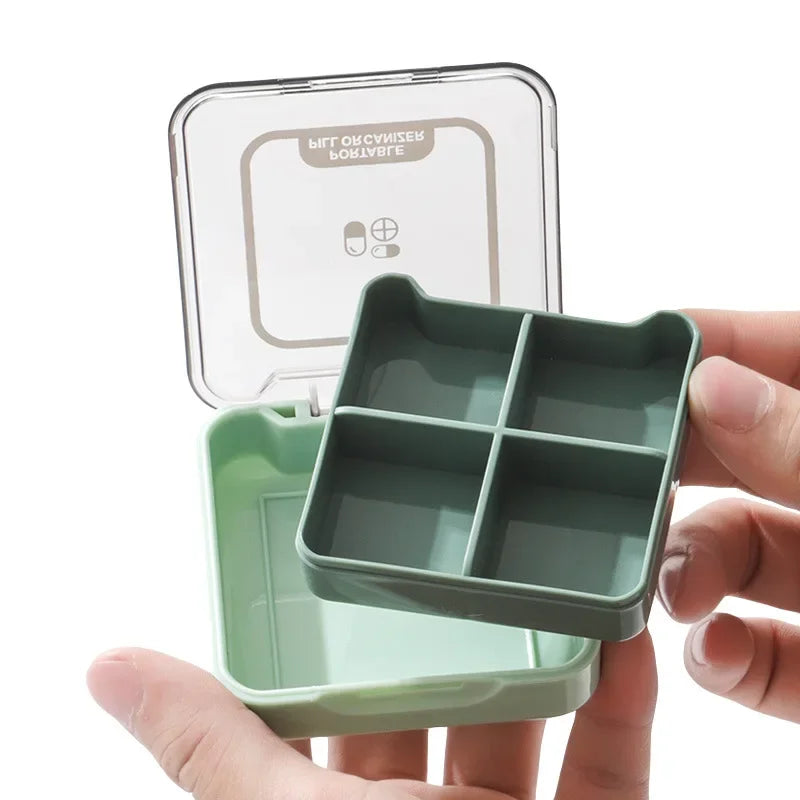 4 Grid Medicine Pill Box Case For Storage Travel Pill Case Vitamins Tablets Container Plastic Box Capsules Organizer Waterproof