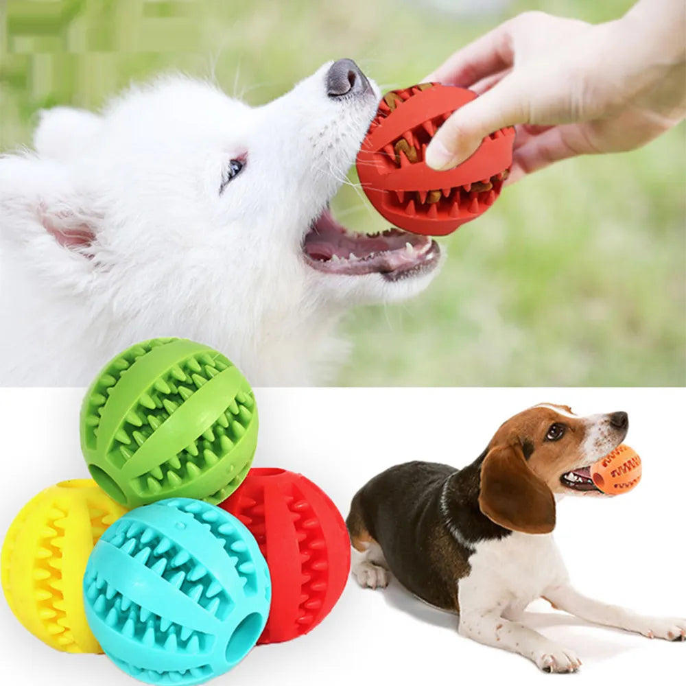 Dog Toys Rubber Treat Toy Ball Dog Cat Ball Funny Interactive Pet Tooth Cleaning Balls Bite Resistant Chew Outdoor Toys 5cm/6cm