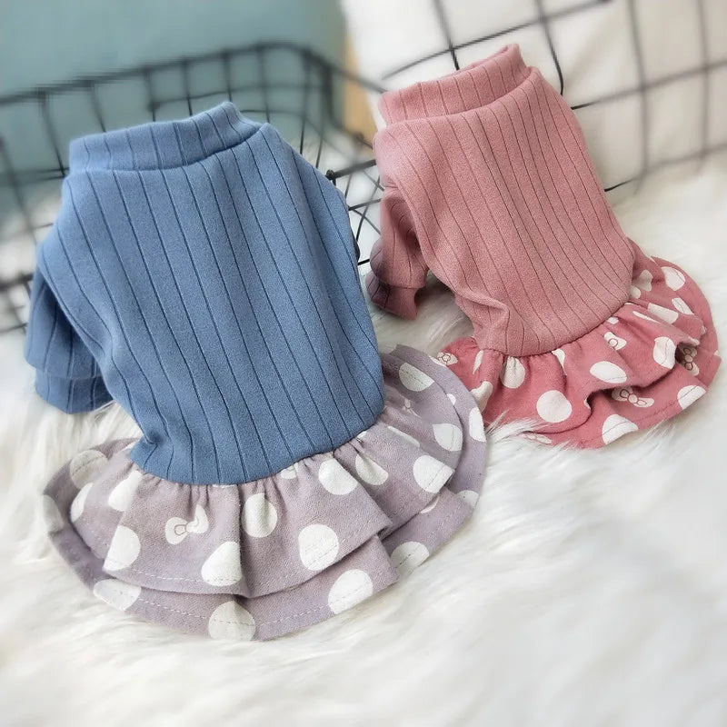 Summer Pet Clothes Dot Dog Dress For Dogs Skirt Summer Dog Wedding Dresses Yorkshire Clothes For Dogs Chihuahau Pet Cat Dress