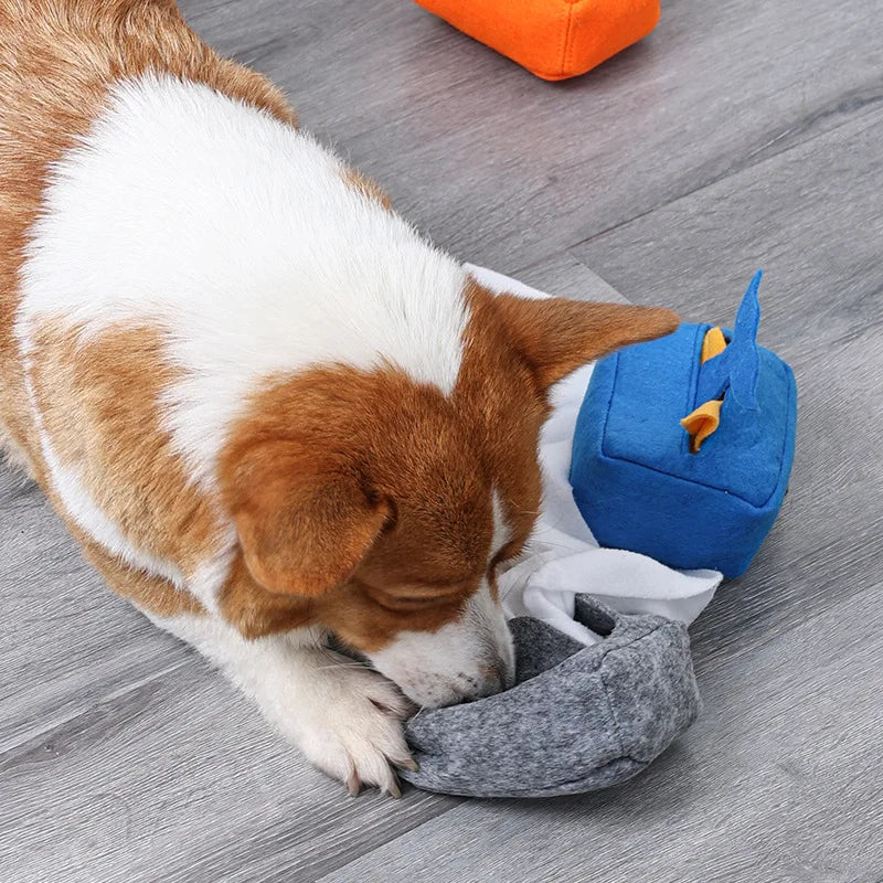 Plush Pet Dog Snuffle Toy Tissue Box Funny Pet Interactive Puzzle Feeder Food Training Iq Dog Chew Toys Cute Activity Treat Game