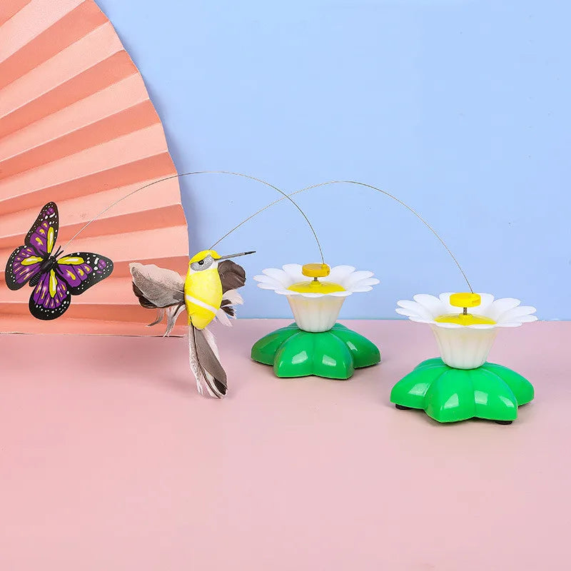 Automatic Electric Rotating Cat Toy Colorful Butterfly Bird Animal Shape Plastic Funny Pet Dog Kitten Interactive Training Toys