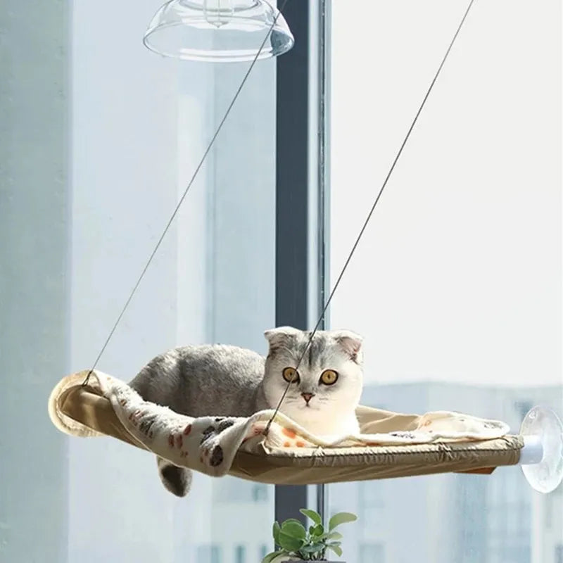 Hanging Cat Bed Pet Cats Hammock Aerial Pet Bed House Kitten Climbing Frame Sunny Window Seat Nest Bearing 20kg Cat Accessories