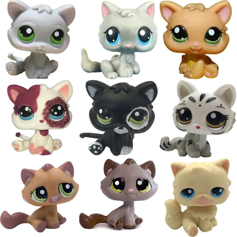 LPS CAT Rare Littlest pet shop Toys Mini Stands Short Hair Kitten Old Figures Collection Original Bobble head toys