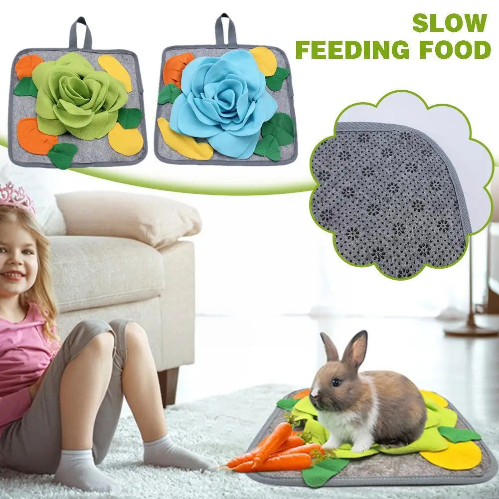 30*30cm Pet Rabbit Sniffing Mat Pad Rabbit Sniffing Fleece Toys Hamster Pad Dog Dog Feeding Chew Treat Mat Snacks Blanket P D5V6