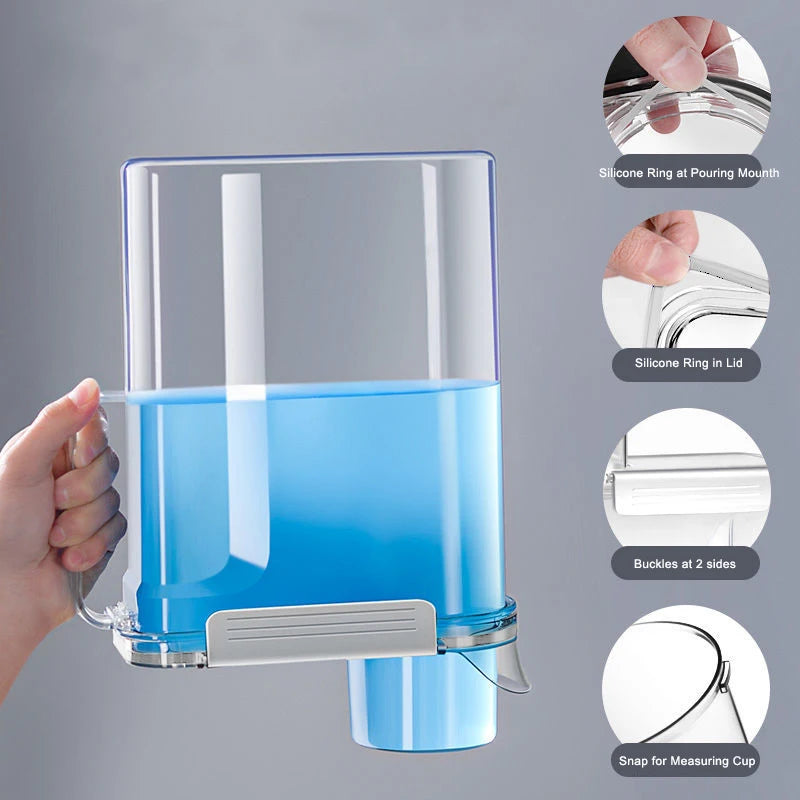 Sealed Laundry Detergent Storage Box Washing Powder Container with Lid and Handle Transparent Plastic Dry Food Cereals Jar