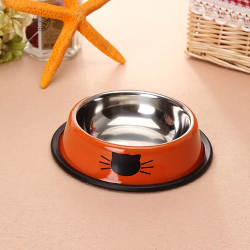 2021 New Hot Cat Feeding Bowl Stainless Steel Pet Bowls Cat Food Water Bowl Thick Non-slip Cat Dog Food Bowl Foods Utensils