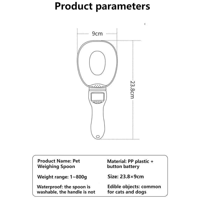 Pet Bowl for Dogs Measuring Spoon Feeder for Cats Electronic Dog Food Dry Food Dispenser Pets Acessorios Spoon Weighing Scale