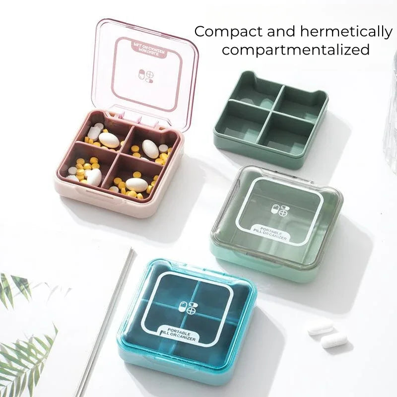 4 Grid Medicine Pill Box Case For Storage Travel Pill Case Vitamins Tablets Container Plastic Box Capsules Organizer Waterproof
