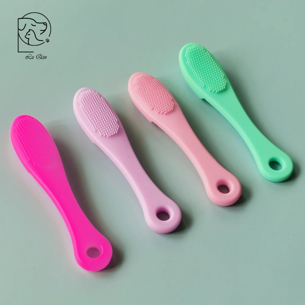 Dog Cat Cleaning Supplies Soft Pet Finger Brush Cats Brush Toothbrush Tear Stains Brush Eye Care Pets Cleaning Grooming Tools