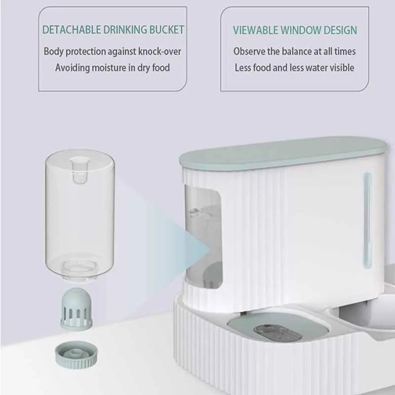 Automatic Pet Feeder Wet Dry Separation 3L Cat Food Bowl 850ML Water Bottle Large Capacity Dog Cat Food Dispenser Pet Supplies