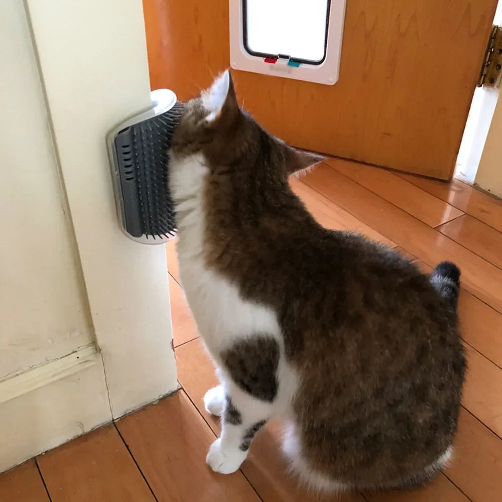 Cat Self Groomer Brush Pet Grooming Supplies Hair Removal Comb for Cat Dog Hair Shedding Trimming Cat Massage Device with catnip
