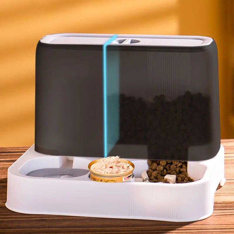 Cat Automatic Feeder Water Dispenser Large Capacity Wet and Dry Separation Dog Food Container Drinking Water Bowl Pet Supplies