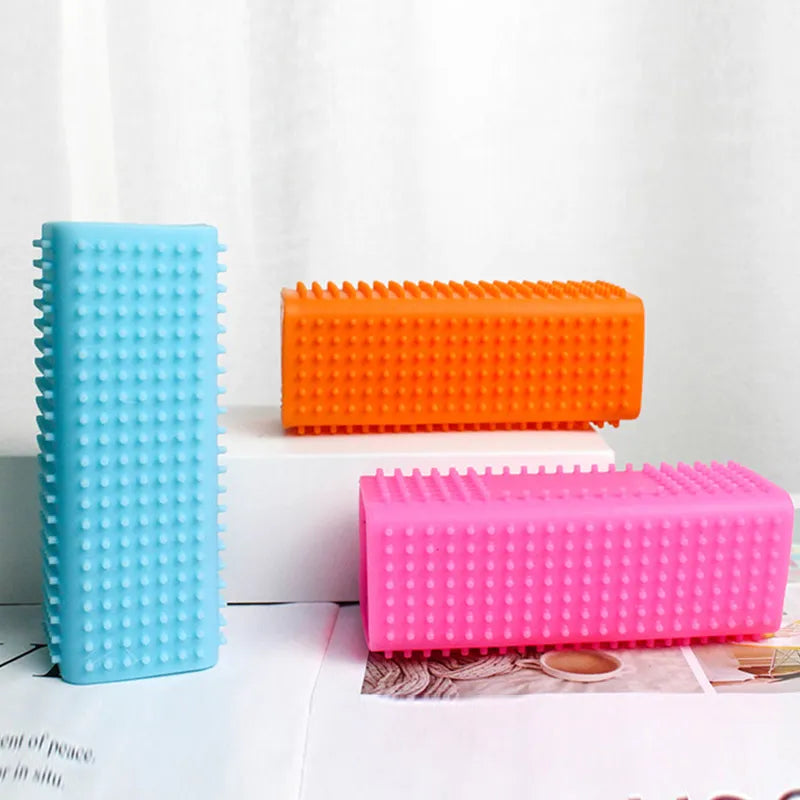 Wool Dog Bath Comb Dog BrushMassager For Cats Clean Hair Removal Brush Sticky Depilation Soft Silicone Pet Cleaner Supplies