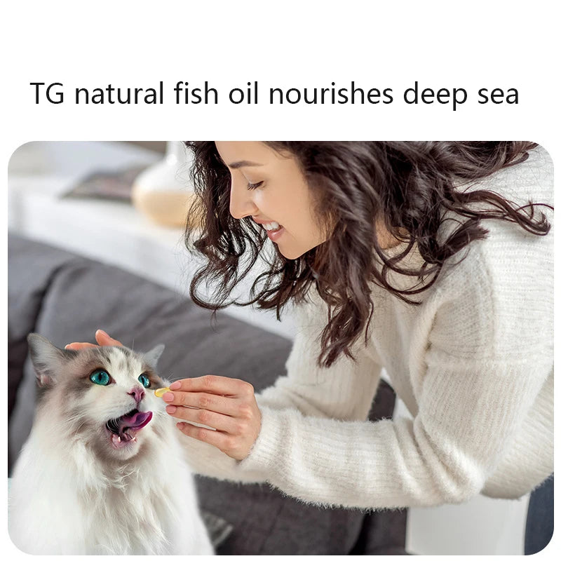 Pet deep-sea fish oil softgel capsule 60 dogs and cats universal salmon oil supplement nutritional health supplement vitamins