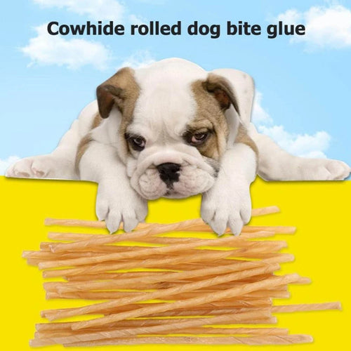 10pcs Teeth Clean Stick Cowhide Safety Pets Cleaning Teeth Toys Treats for Cat Dog Puppy Accessories Dog Molar Chew Sticks Puppy