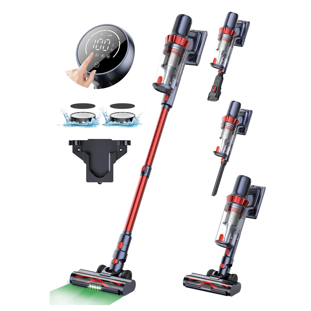 Honiture Cordless Vacuum Cleaner 33Kpa 400W Touch Screen 50 Mins for Carpet Pet Hair Home Appliance Aromatherapy Function