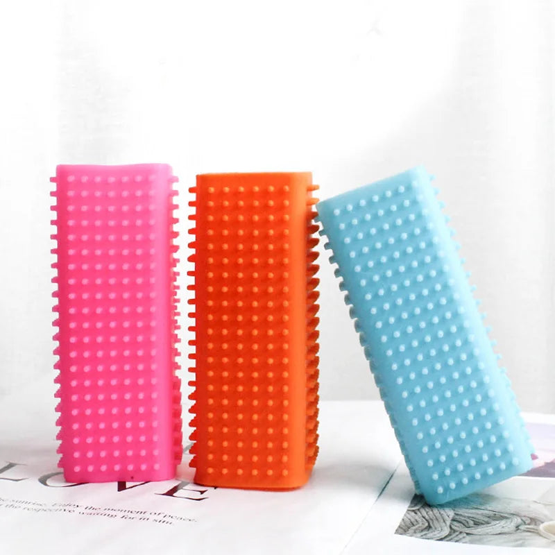 Wool Dog Bath Comb Dog BrushMassager For Cats Clean Hair Removal Brush Sticky Depilation Soft Silicone Pet Cleaner Supplies