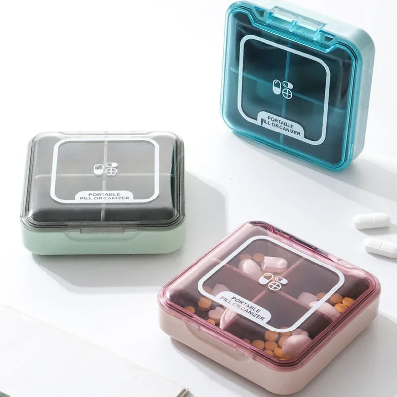 4 Grid Medicine Pill Box Case For Storage Travel Pill Case Vitamins Tablets Container Plastic Box Capsules Organizer Waterproof