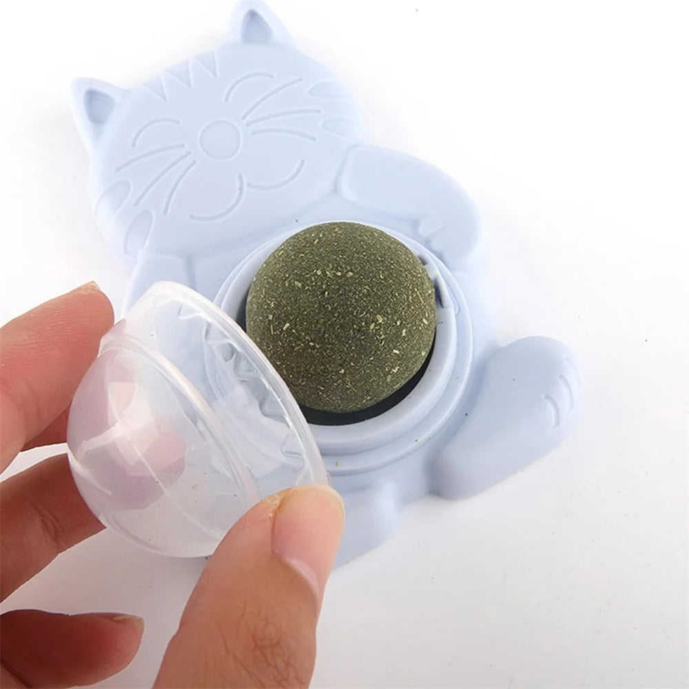 Healthy Cat Catnip Ball Dust Cover Round Safe Catnip Snack Lick Candy Vitamin Pudding Catnip Lollipop For Cat Pet Snacks