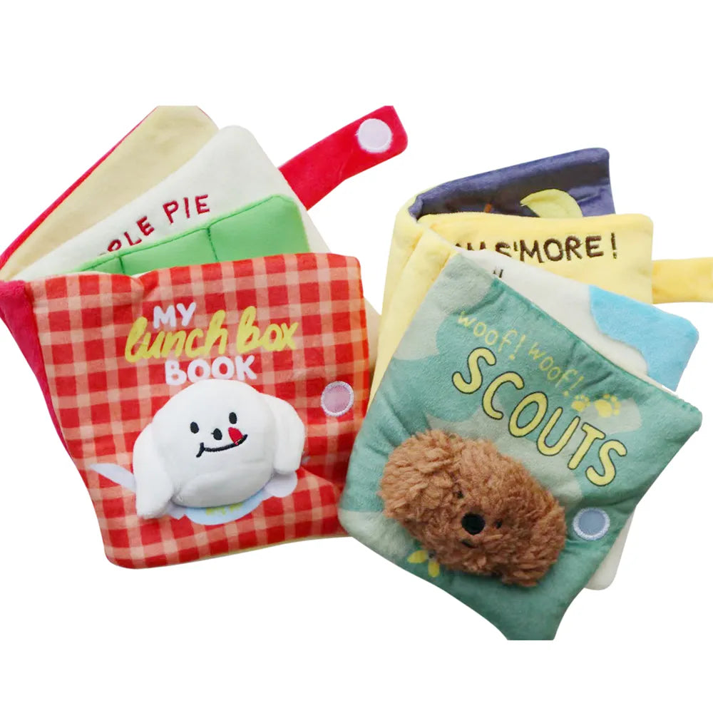 Pet Hidden Food Toy Book Cute Squeaky Toys Reading Toy Dog Plush Puppy Toy Squeaky Dog Toy Increase Wisdom Dog Interactive Toys