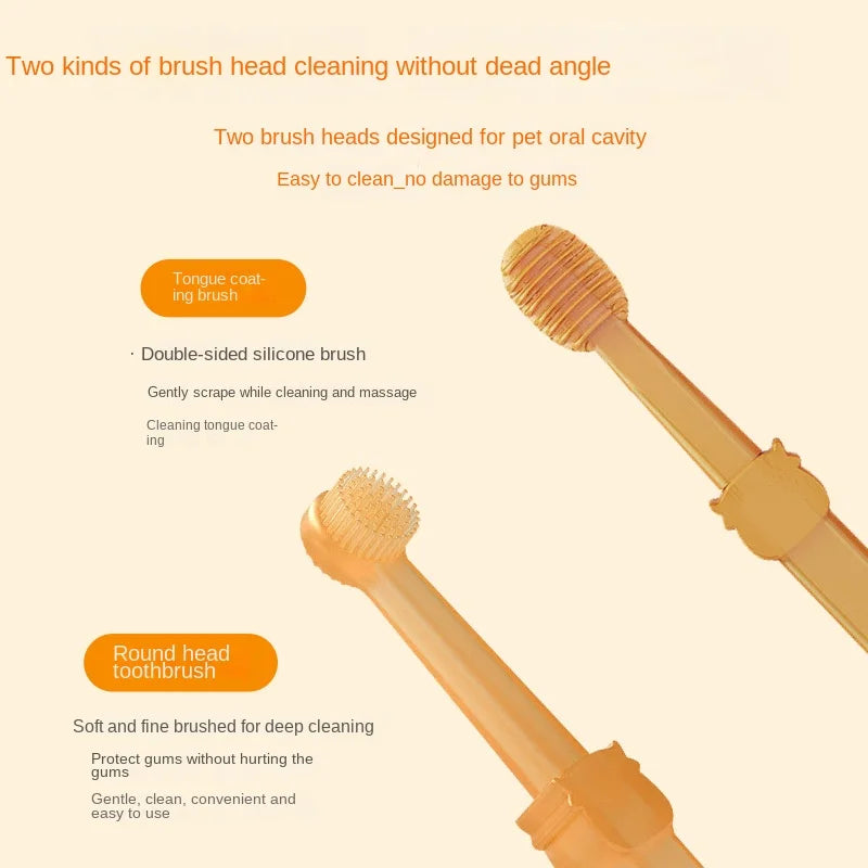 Pet Teeth Whitening Dog Cat Silicone Soft Toothbrush Oral Care Puppy Toothbrush Toothpaste Pet Kit Teeth Cleaning Pet Supplies