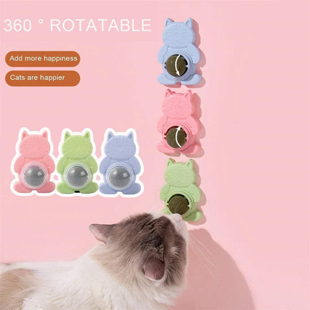 Healthy Cat Catnip Ball Dust Cover Round Safe Catnip Snack Lick Candy Vitamin Pudding Catnip Lollipop For Cat Pet Snacks