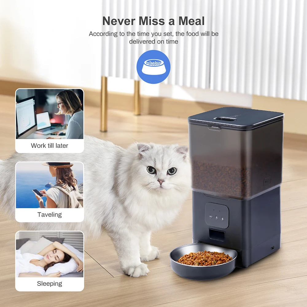 6L Smart WIFI Automatic Pet Feeder APP Control Cat Food Dispenser Dog Automatic Feeder Pet Timing Voice Bowl for Pets Dry Food