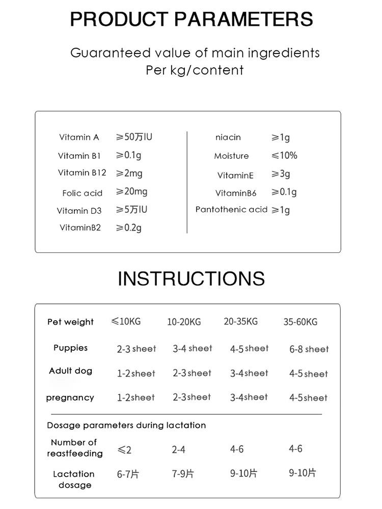 Pet Dog Multi Vitamin Pet Anti Strange Food Teddy Chihuahua Dog Nutritional Health Supplement 160 Tablets