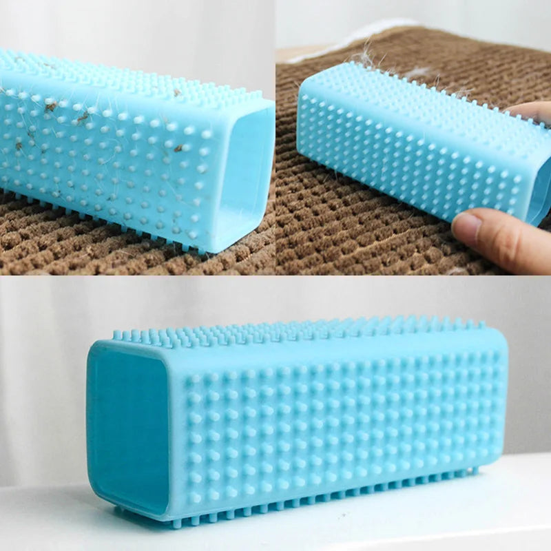 Wool Dog Bath Comb Dog BrushMassager For Cats Clean Hair Removal Brush Sticky Depilation Soft Silicone Pet Cleaner Supplies