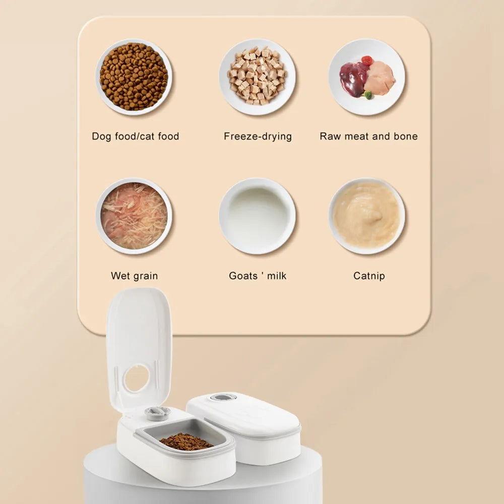 Automatic Pet Feeder Smart Cat Food Dispenser For Wet and Dry Food Dispenser Timer Bowl Dog Kitten Auto Feeder For Cat 2 Meals