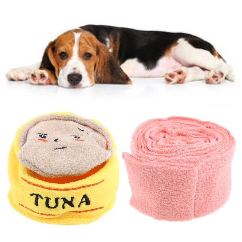 K5DC Treat Dispensing Interactive Puppy Plush Dog Toys Canned Style Chew Toys Snuffle Pad for Medium Dogs Kill Time