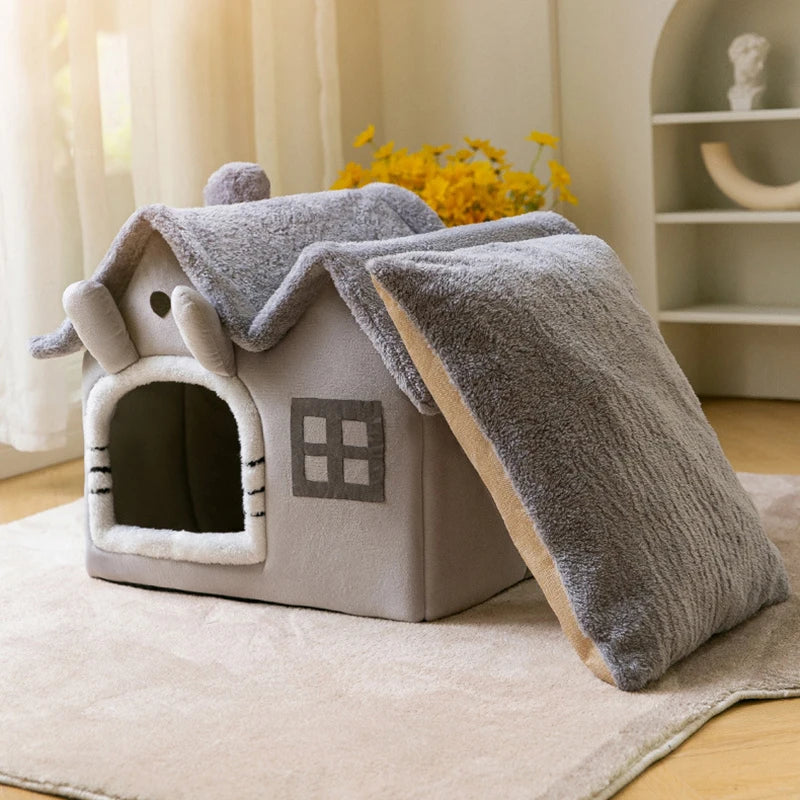 Breathable Warm Plush Pet Bed House Detachable Washable Soft Cat Cushion Kennel for Small Dogs Cats Pet Supplies