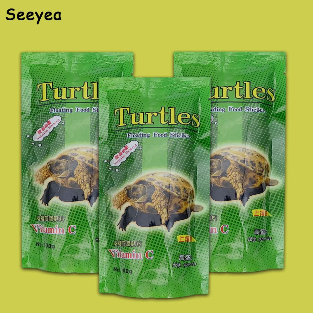 100g High Protein Fish Tank Turtle Feed Water Turtles Brazilian Tortoise Pet Food Calcium Vitamin C Supplement Improve Immunity