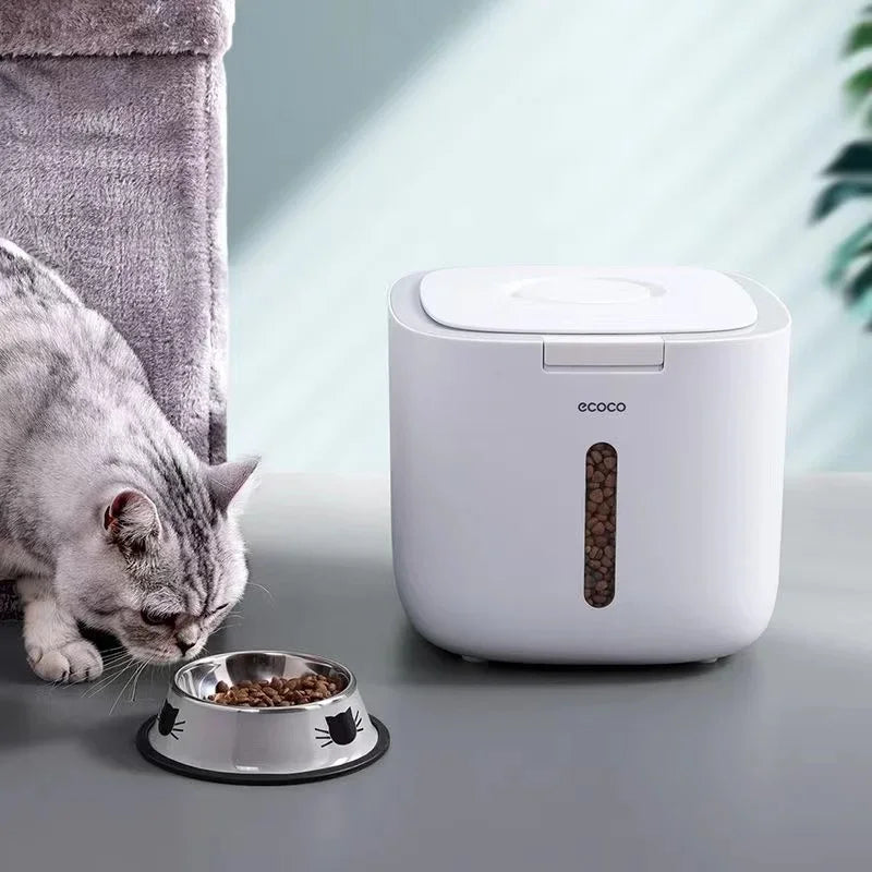 Pet Dog Food Storage Container Dry Cat Food Box Bag Moisture Proof Seal Airtight with Measuring Cup Kitten Litter Products