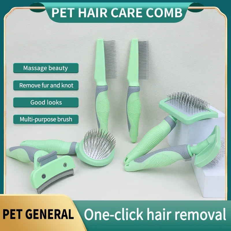 Pet Needle Combs with Non-Slip Handle Small Medium Dog Hair Brushes Hair Removal Knotting Comb Grooming Supplies for Dogs Cats