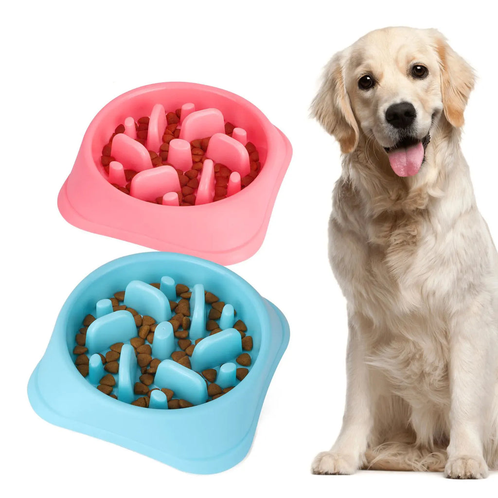 Pet dog bowl slow feeder anti-asphyxiation slow feeding bowl for puppy large dog healthy dog food feeder container water bowls