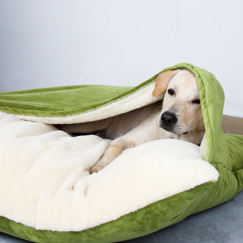 Dogs Kennel Winter Warm Removable Washable Pet Bed Bite-resistant Puppy Sofa Cushion Plush Cat Mat for Large Pet Sleeping Bag