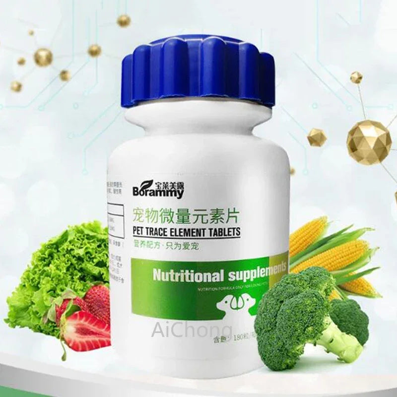 180 Tablets Dog Trace Element to Improve Pet Pica, Supplementing vitamins, Enhance Appetite Health Nutritional