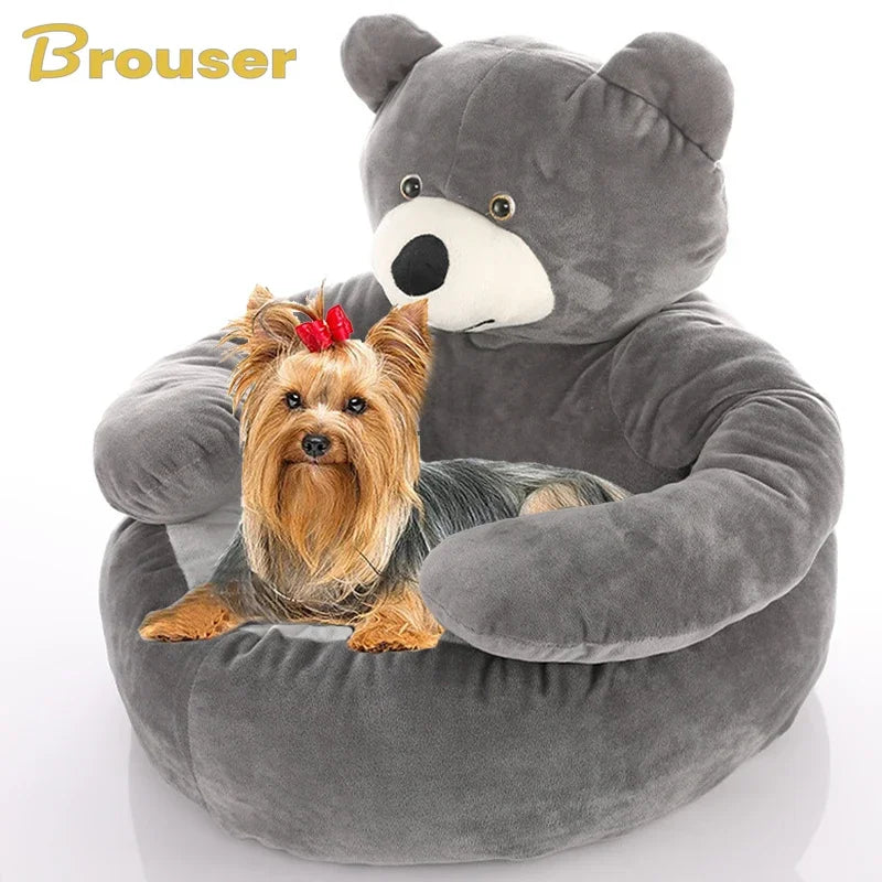 Super Soft Pet Bed Winter Warm Cute Bear Hug Cat Sleeping Mat Plush Large Puppy Dogs Cushion Sofa Comfort Pet Supplies