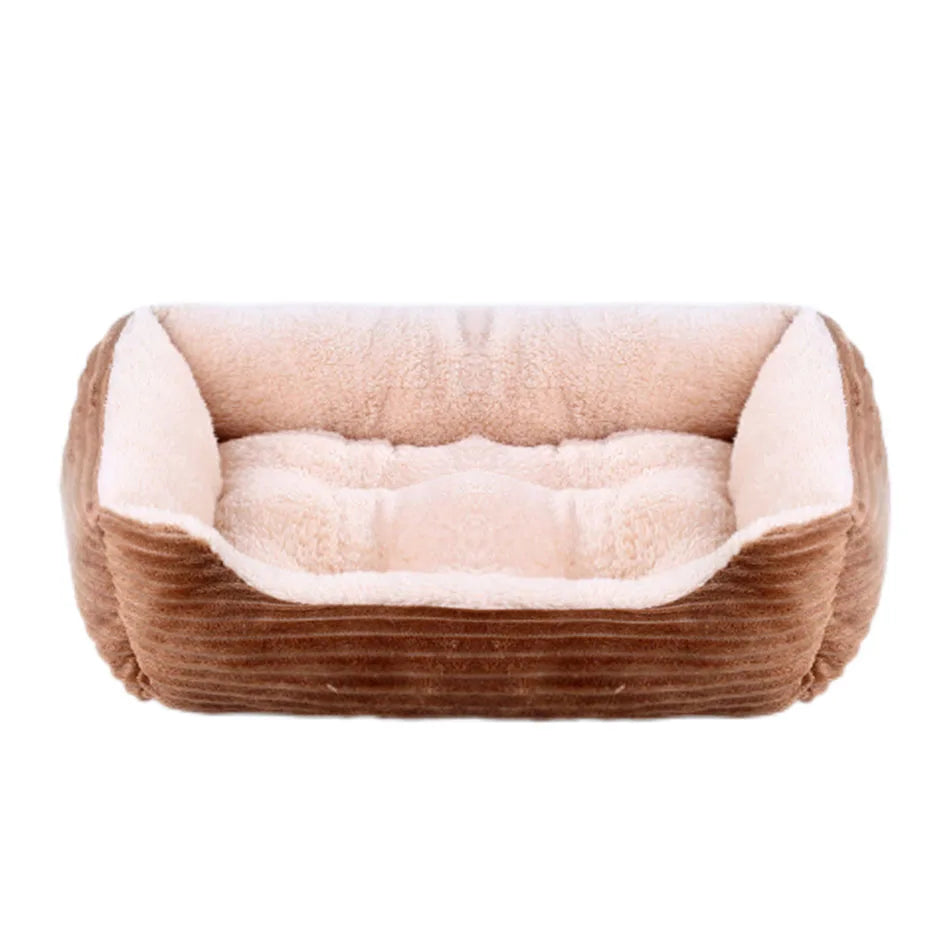Plush Pet Cat Dog Bed Soft Square Kennel Pet Bed for Small Medium Large Dogs Pet Sofa Bed Winter Dog Sleep Mat Cushion