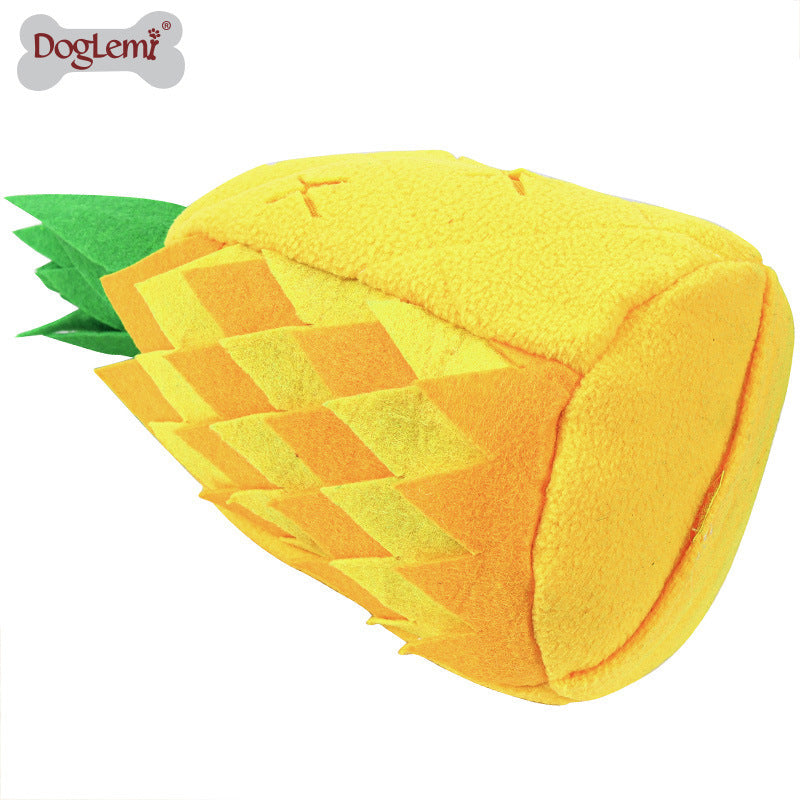 Pet pineapple leakage canvas, toys, hidden, grinding, biting dog, toy, companionship, interactive pet supplies