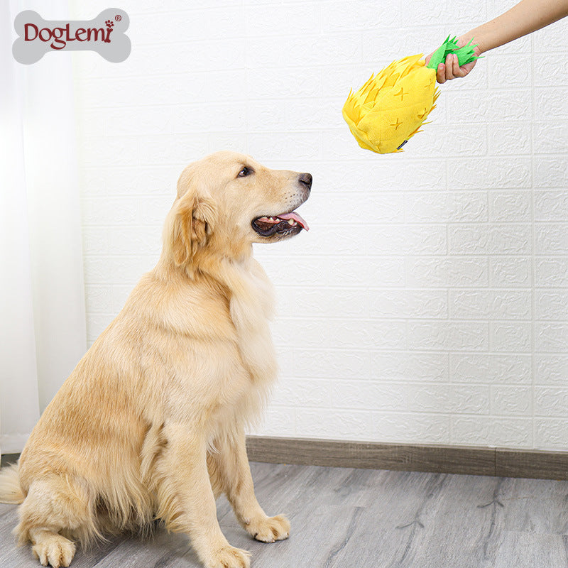 Pet pineapple leakage canvas, toys, hidden, grinding, biting dog, toy, companionship, interactive pet supplies