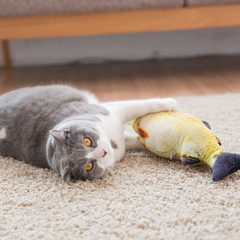 Cat toy hair toy simulation salmon toy plush pillow Teddy gold wool than bear dog pet supplies