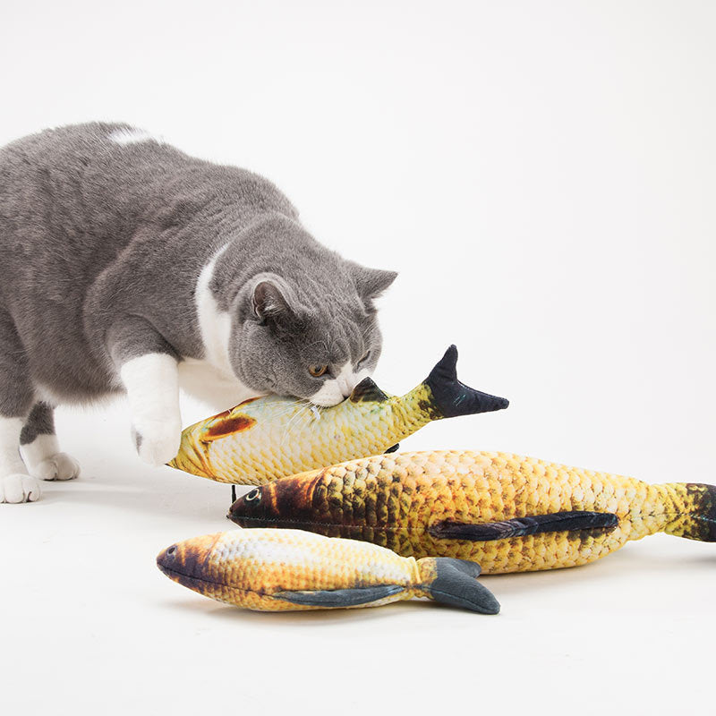 Cat toy hair toy simulation salmon toy plush pillow Teddy gold wool than bear dog pet supplies
