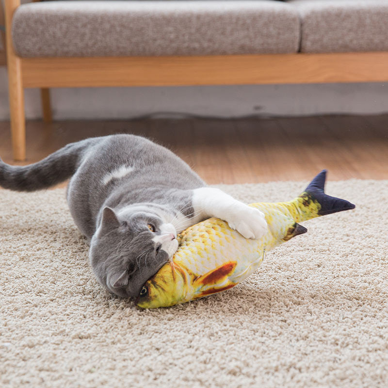 Cat toy hair toy simulation salmon toy plush pillow Teddy gold wool than bear dog pet supplies