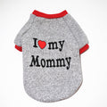 Simpatica felpa I LOVE MY MOMMY - I LOVE MY DADDY per il tuo Pet. Per cani, gatti e animali domestici.