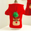 Felpa con cappuccio e vestitino di Natale con renna sul dorso. Abbigliamento in maglia chic di lusso per cani, gatti e animali domestici.