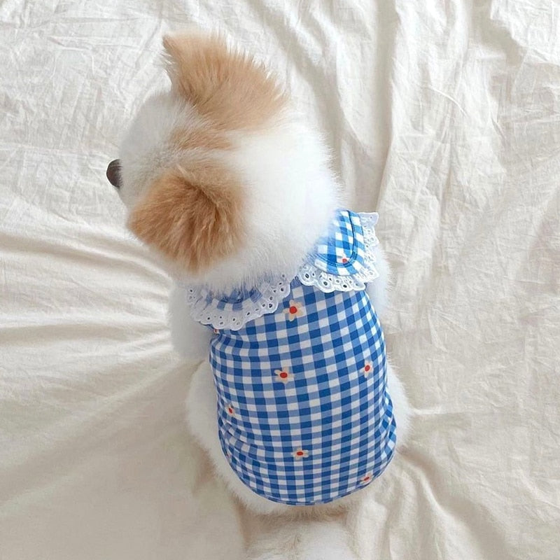 Yellow Skirt for Dogs Poodle Dress Summer Clothes for Puppy Breathable Sun Protection Clothing for Pets Fashion Pet Products