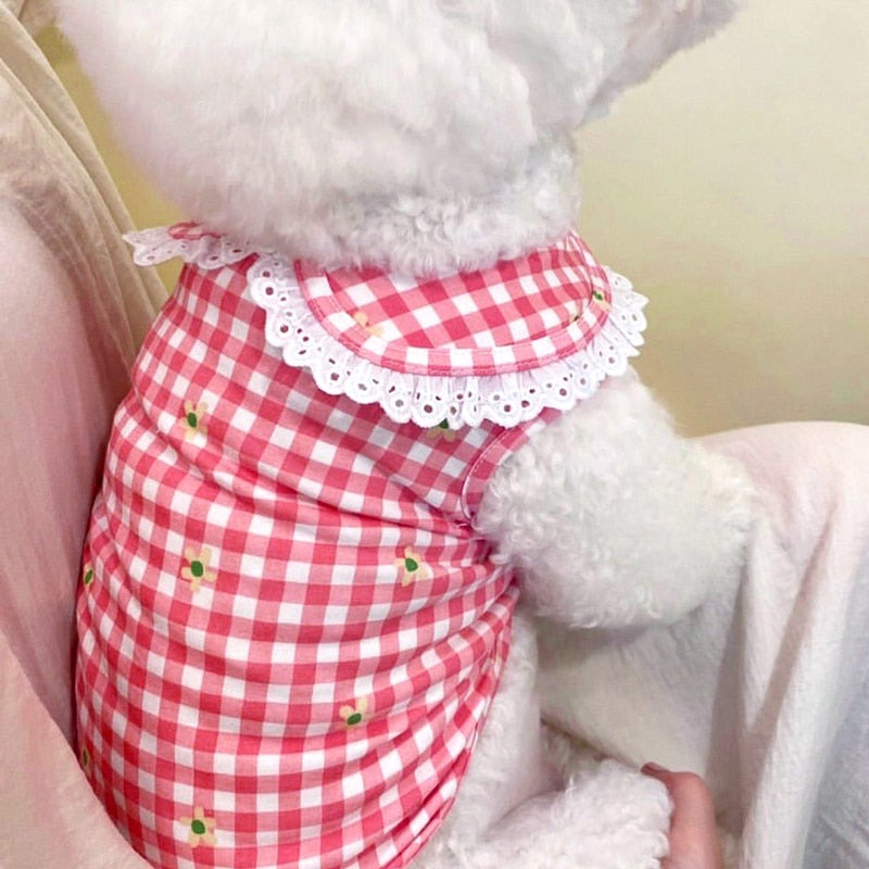 Yellow Skirt for Dogs Poodle Dress Summer Clothes for Puppy Breathable Sun Protection Clothing for Pets Fashion Pet Products